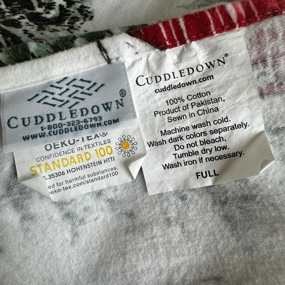 Cuddledown 100% Cotton Flannel Full Size Flat/Fitted Sheet Set (No Pillow Cases)